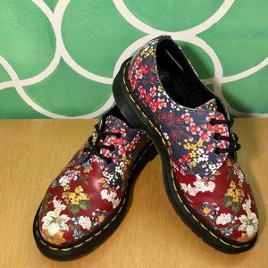 Dr Martens Red Floral Clash Oxford 1461 Size US 5, UK 3